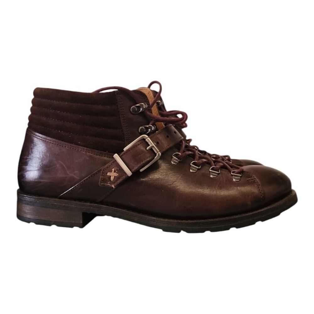 Sebago Laney Hiker Boot Burgundy Leather Buckle Lace Up Size 10 - Picture 8 of 15